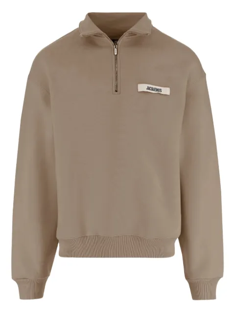 Jacquemus the Gros Grain zipped-rollneck sweatshirt Neutrals SSM00313AJ00174
