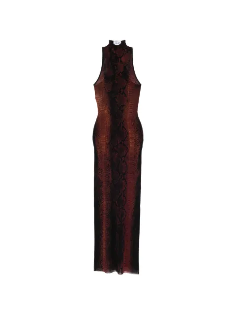 Jean Paul Gaultier python-print maxi dress Brown 2601WDR109M012