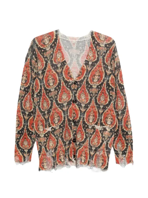 R13 paisley distressed cardigan Black R13WY237Y250A