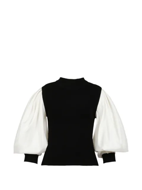 SIMKHAI Jackie satin-sleeve top Black 5252164BBLACKMULTI