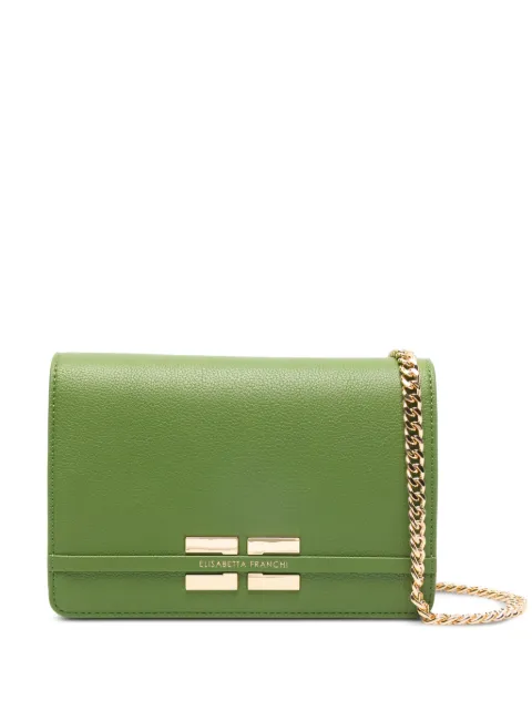 Elisabetta Franchi logo plaque shoulder bag Green BS39A61E2
