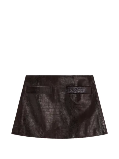 The Frankie Shop Rory croc-embossed mini skirt Brown RORYSKFS21528201