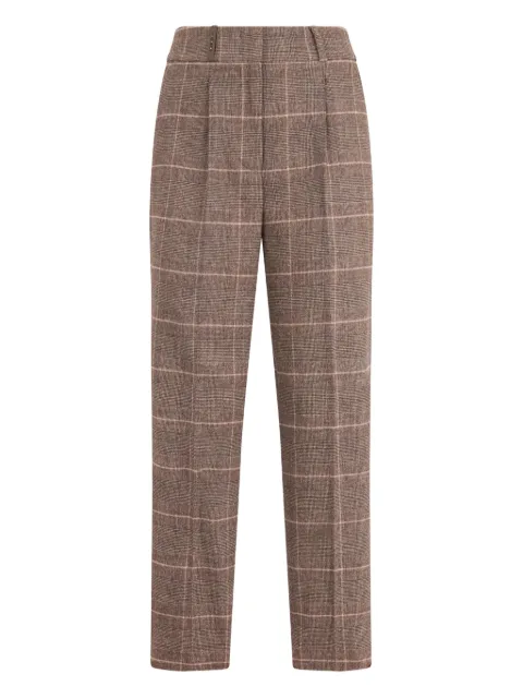 Peserico checkered trousers Brown P04901D01983