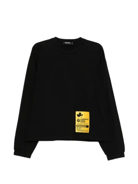 DSQUARED2 logo-patched long-sleeved T-shirt Black S74GD0780S24119