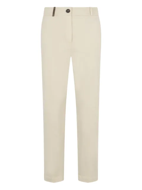 Peserico button zip trousers Neutrals P04851T702479