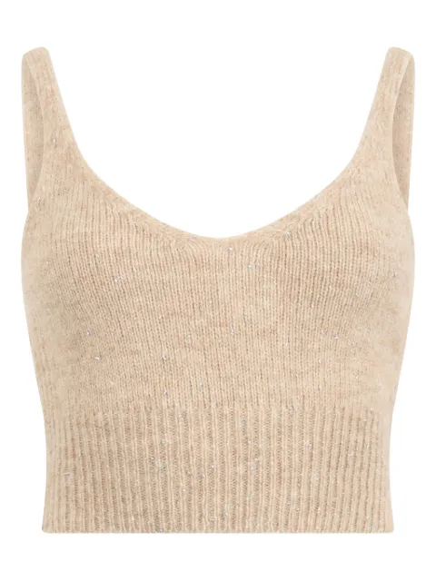 Peserico V-neck sleeveless top Neutrals E98113F0509207