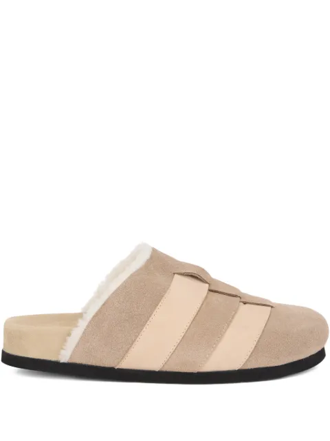 Peserico panelled suede slippers Neutrals M39593C009939