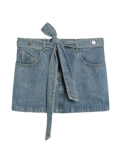 The Attico belted denim mini skirt Blue 260WCR0015DDD116AA