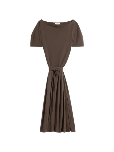 LEMAIRE off-shoulder short-sleeve dress Brown DR1147LJ1010