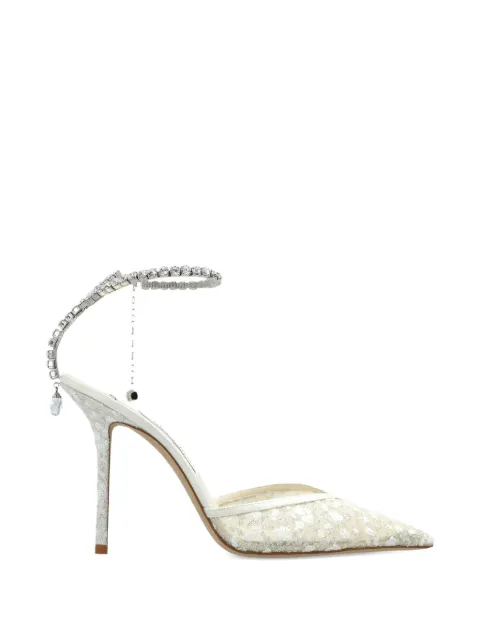Jimmy Choo Saeda crystal-embellished pumps White SAEDA100GBG