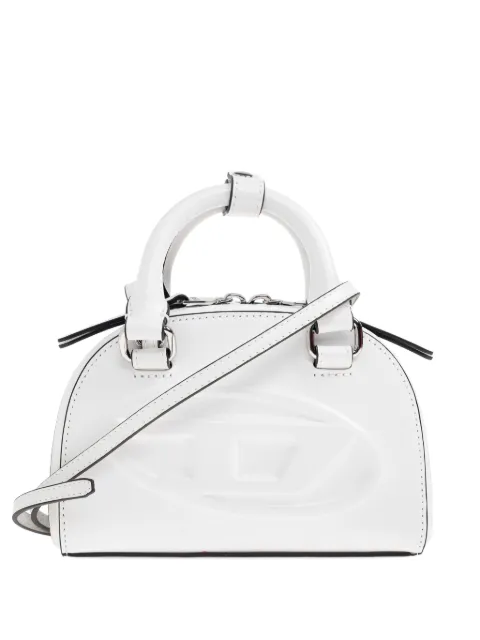 Diesel 1DR Dome-slim bowling bag in nappa leather White X10464P8279