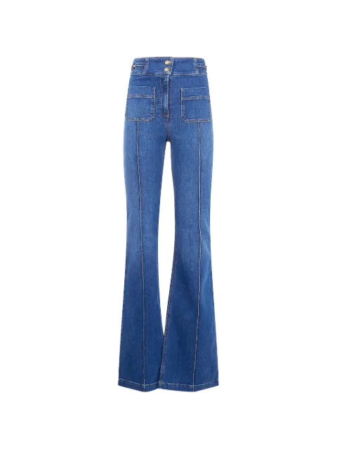 Elisabetta Franchi boot-cut jeans with logo details Blue PJ26D61E2