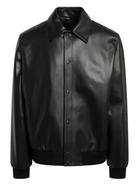 FENDI lettering-detail sheepskin jacket Black FPJ139ATJZ