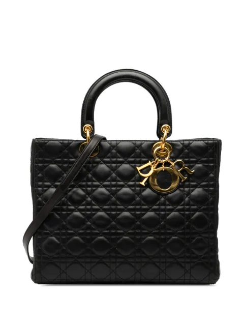 Christian Dior Pre-Owned 1997 Large Lambskin Cannage Lady Dior satchel Black RXR3KNHMIMTFL7Z9