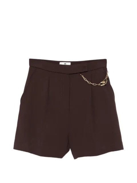Elisabetta Franchi shorts in gabardine fabric with jewel logo Brown SH00561E2
