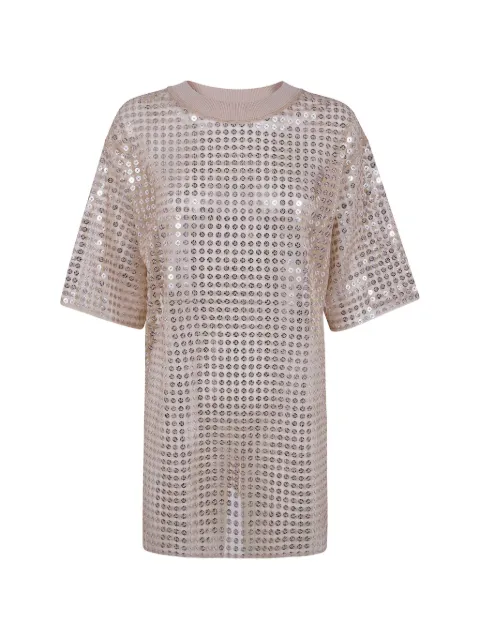 Fabiana Filippi sequin T-shirt Neutrals TPD266F294L915VR1
