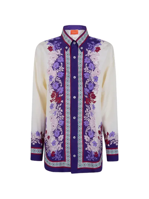 La DoubleJ floral-print shirt Neutrals SHI0092SIL009REG02