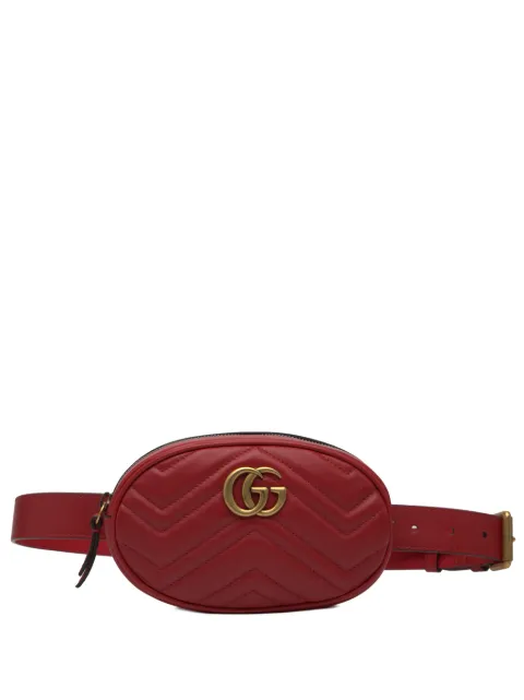 Gucci Pre-Owned 2016-2025 GG Marmont Matelasse Leather belt bag Red YNIY0E41X0DAQJ6O