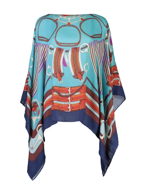 rani arabella printed poncho Blue CAP1126716TURQ