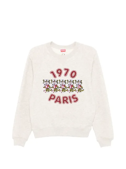 Kenzo Wide Tiger-embroidered cotton sweatshirt Grey FG52SW2134MJ