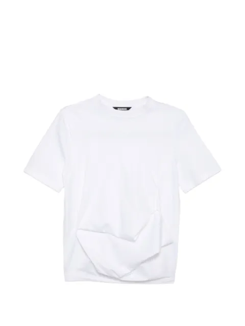 Moohong front draped t-shirt White 26SSTP07W