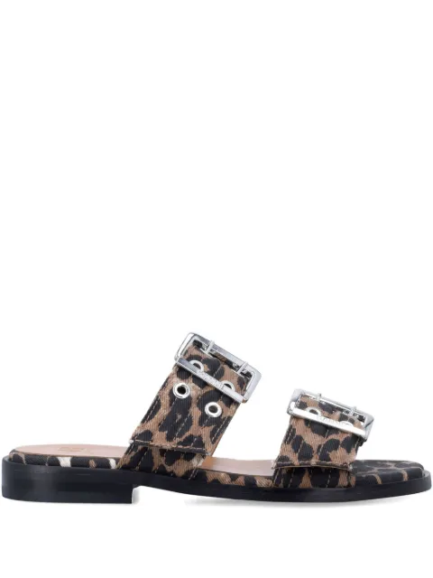 GANNI buckle strap sandals Brown S32364926943
