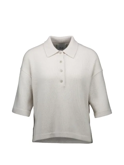 Allude buttoned polo sweater Neutrals 11164