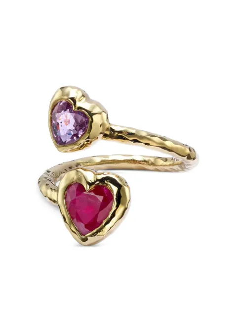 Octavia Elizabeth Moi and Toi pink sapphire and ruby ring Gold RISAZIS7