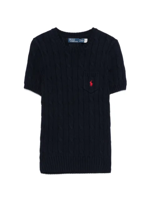 Polo Ralph Lauren cable-knit pocket T-shirt Blue 211971873006