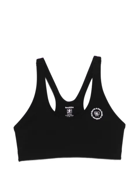 Sporty & Rich SRHWC logo cropped sports bra Black TO00364305BA
