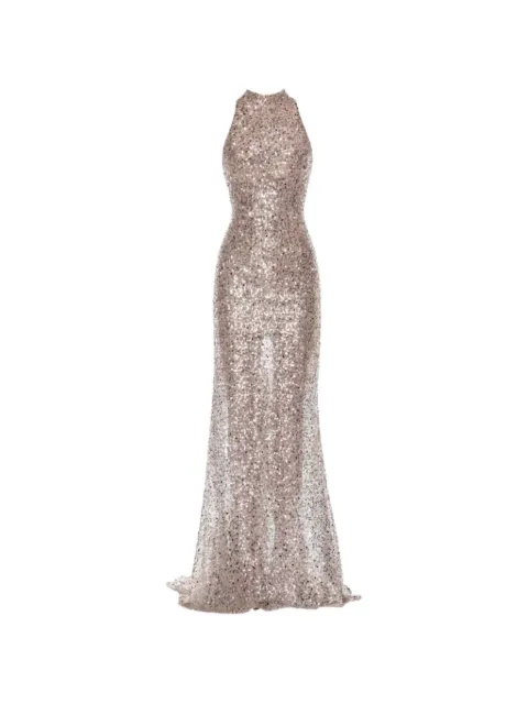 Bronx and Banco Tessa halterneck gown Neutrals BBB25001