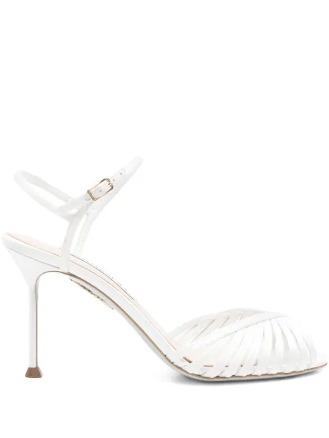 Aquazzura Hold Me white sandals White HDMMIDBRSATFFFWHITE