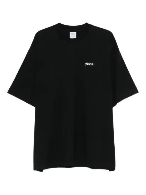 VETEMENTS lettering-print T-shirt Black ME76TR189B1200
