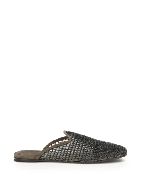 Brunello Cucinelli net slides Grey MZSFC3173C8769