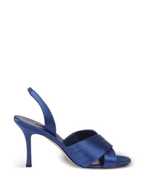 Manolo Blahnik Vierasan pleated crossover-strap sandals Blue 1263136
