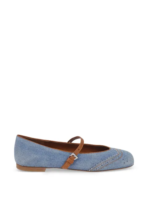 Ermanno Scervino brogue-detail buckle-strap ballet flats Blue D488Z302TRCNJ