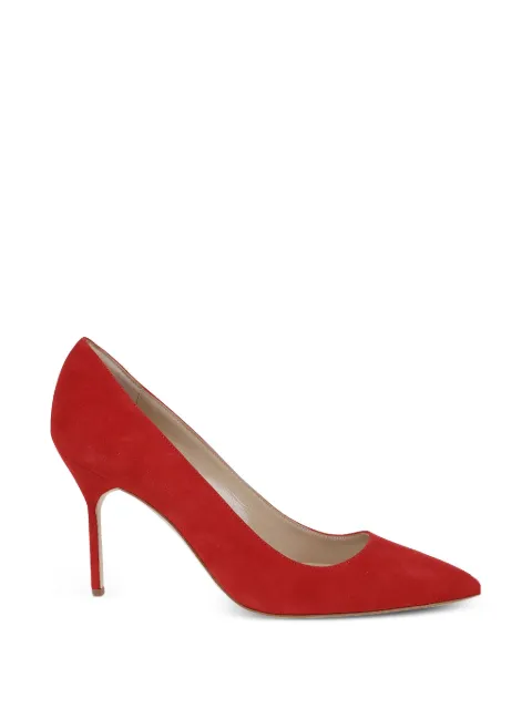 Manolo Blahnik BB pointed-toe suede pumps Red 9XX0416