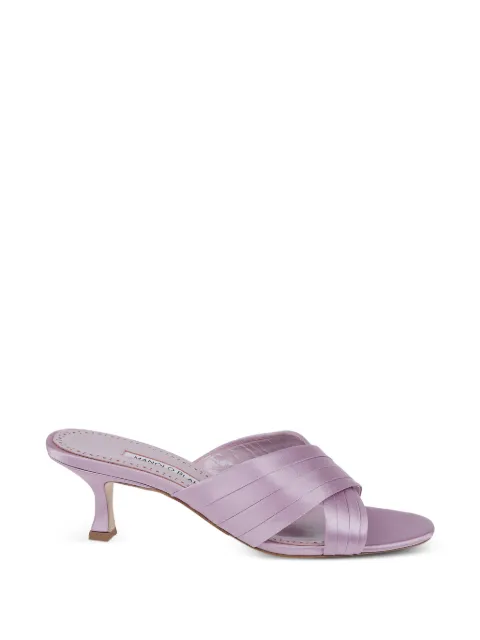 Manolo Blahnik crossover satin sandals Purple 1263135