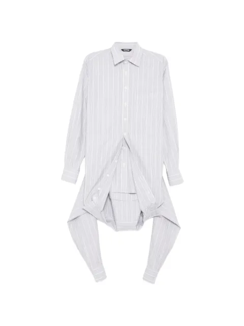 Moohong double sleeve striped shirt White 26SSSH08W
