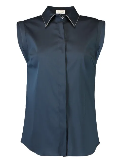 Brunello Cucinelli Monili sleeveless shirt Blue M0091MA616C4224
