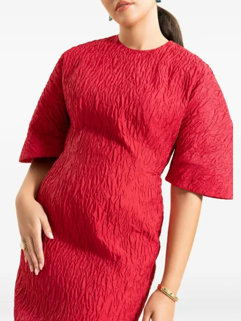 Roksanda Falah textured midi dress Red 2PL6H2379C1