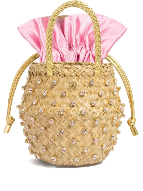 Le Nine mini Nina crystal-embellishment bucket bag Neutrals S205002313721