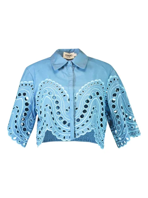 Charo Ruiz Ibiza cut-out storm blouse Blue 263200BLUESEALACE