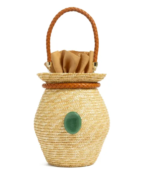 Le Nine woven top-handle tote bag Neutrals AMPAVVG27