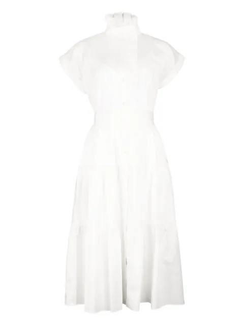Christy Lynn Jonah belted ruffled midi dress White CLD582BF19WHITE