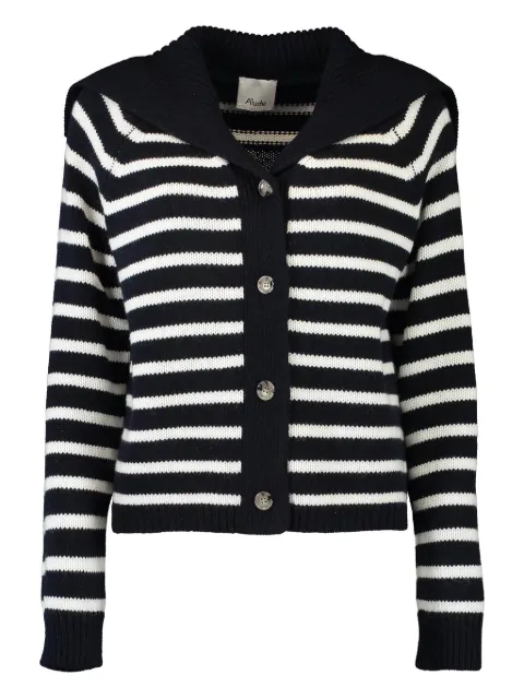 Allude striped buttoned cardigan Black 262170201440