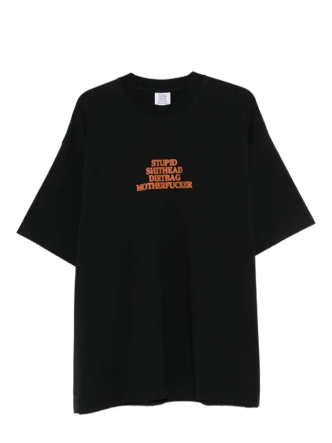 VETEMENTS text-print T-shirt Black ME76TR221B1200