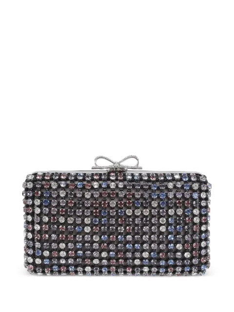 Self-Portrait crystal-embellished clutch bag Black RS26305BCCMU