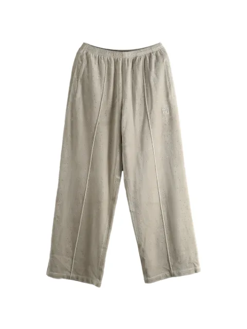 Alexander Wang crystal hotfix mid-rise Terry sweatpants Neutrals 4CC1264974