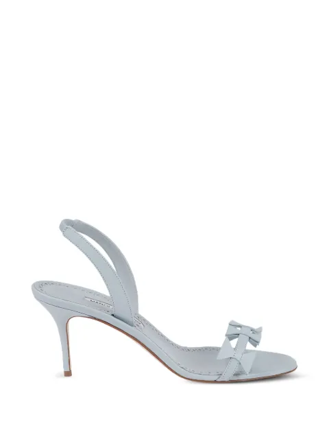 Manolo Blahnik Cigaurasli bow-embellished slingback sandals Blue 1263110